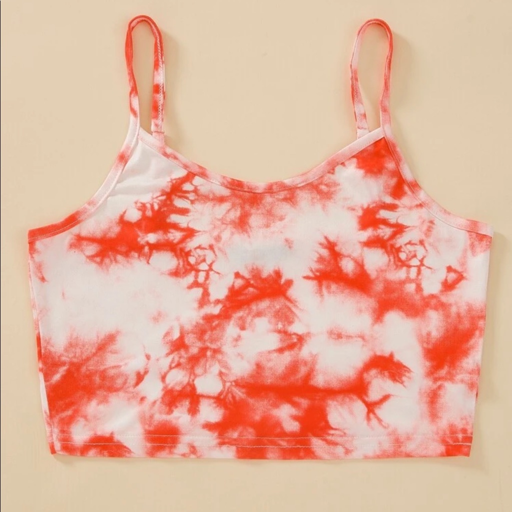 Red Tie Dye Crop Top